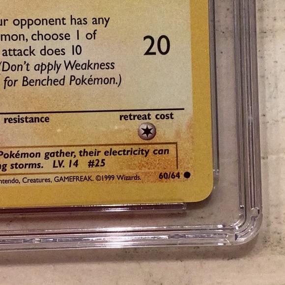 Pikachu 1999 1st Edition Pokemon 60/64 Jungle #60 TCG CGC 9 Graded Card - Picture 3 of 7